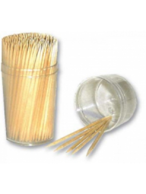 Špáradlá drevené v kelímku s uzáverom 190ks/bal.