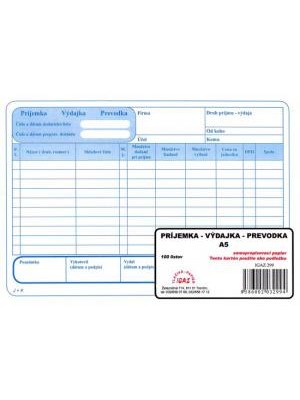 Príjemka-výdajka-prevodka A5 samo prepisovacia