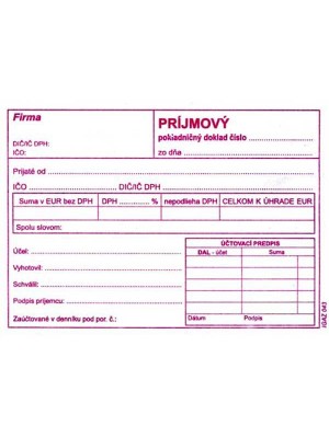Príjmový pokl. doklad s DPH A6