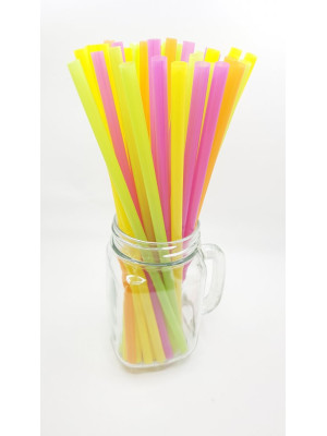 Slamky jumbo eco neon 25,5cm 8mm  150ks/bal.